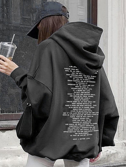 سويت شيرت بشعار غرافيك دلفة الكتف