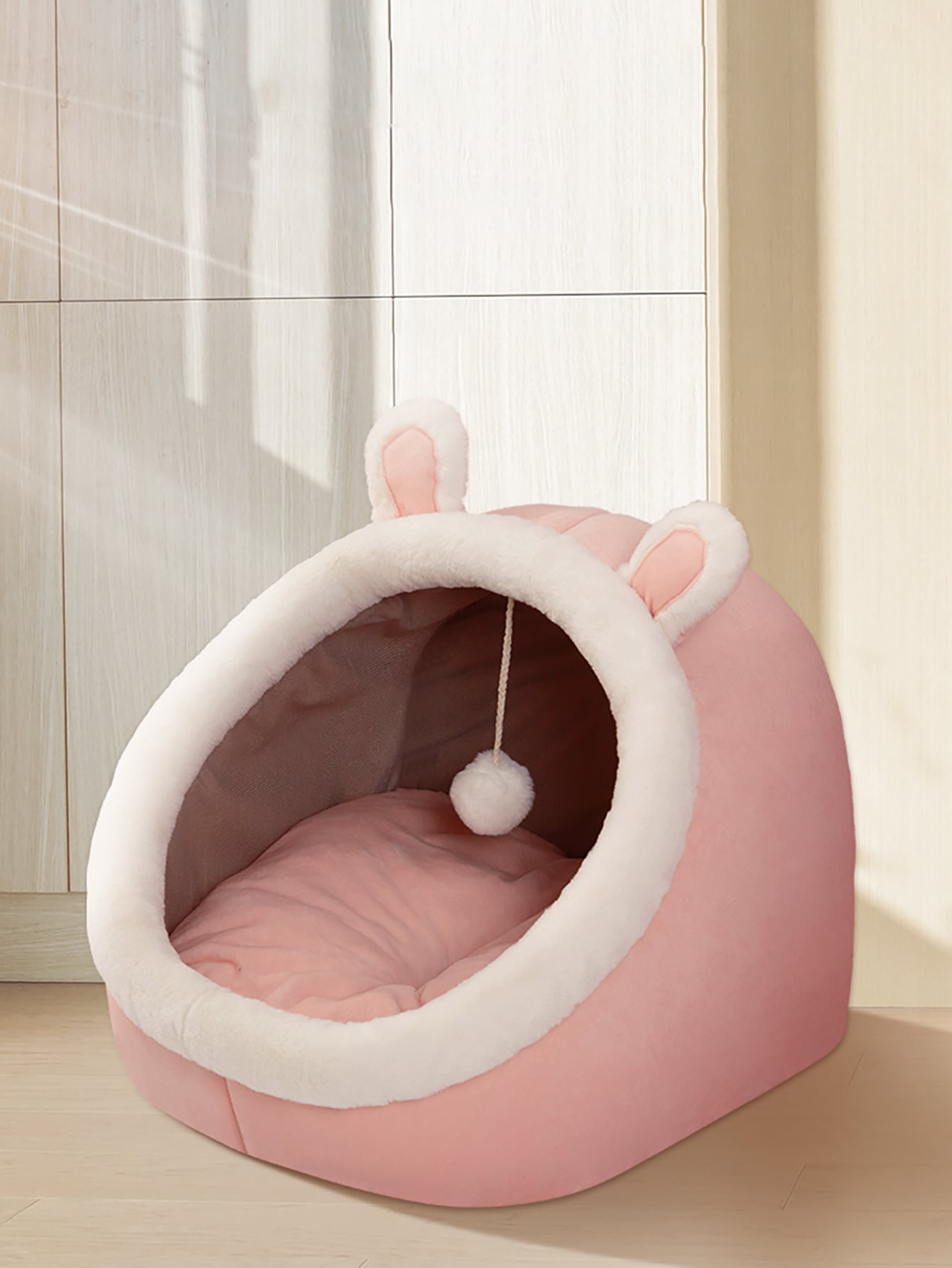 سرير الحيوانات الأليفة لتزيين الأذن وبيت الحيوانات الأليفة على شكل أرنب للكلاب والقطط وسرير قطة دافئ فتحة للقطط والكلاب الصغيرة في الأماكن المغلقة