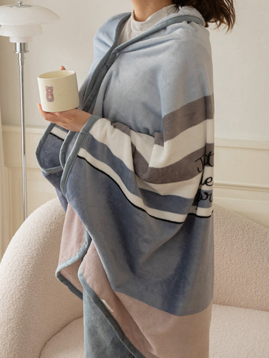 بطانية نمط مخطط يمكن ارتداؤها قطعة واحدة