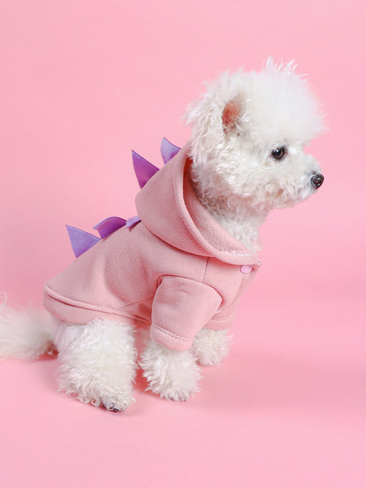 سترة بقلنسوة للحيوانات الأليفة مع زي ديناصور جذاب للكلاب والقطط الصغيرة-المتوسطة