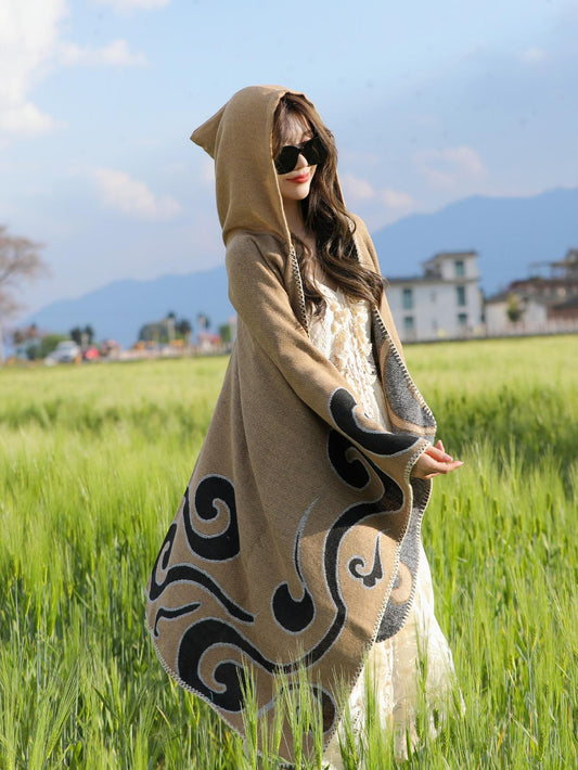 شال حلزوني نمط قبعة قطعة واحدة