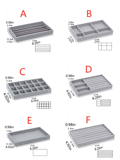 صندوق مجوهرات رمادي بسيط من الفيروغرا اللؤلؤي 1 قطعة ، منظم أقراط ، علبة مجوهرات مضادة للغبار بدرج, هدية للفالنتاين