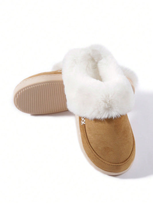 شبشب سيدات جلد سويدي الاصطناعي داخلي , دافئ , لين , مريح و متين مع مانع للانزلاق باطن حذاء