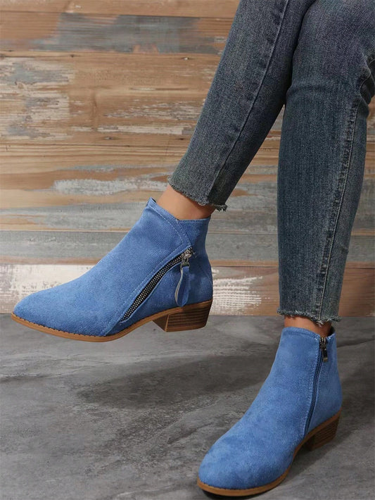 جزمة برقبة طويلة للنساء قصير سستة