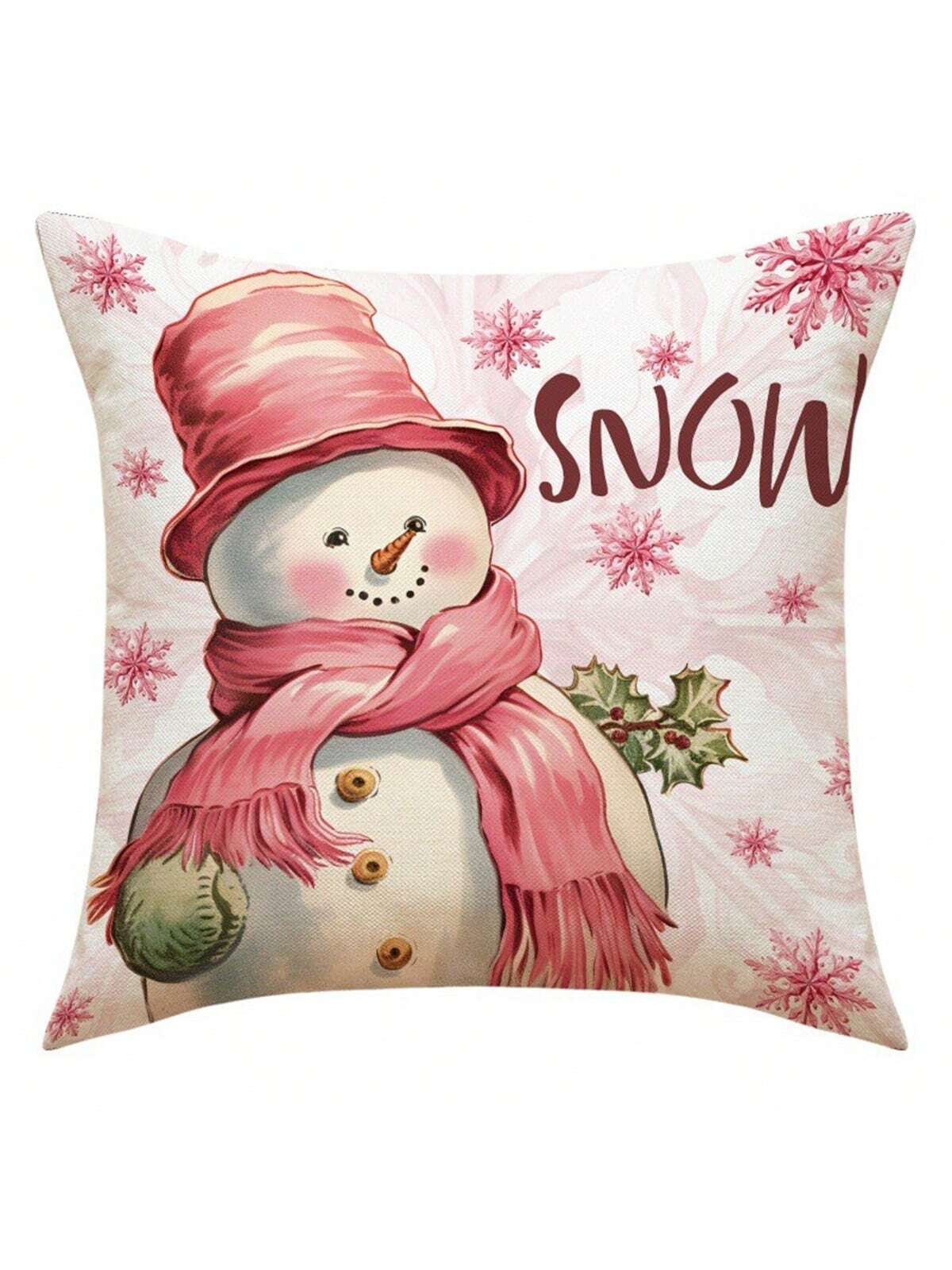 مجموعة من 4 أغطية وسائد من البوليستر تحت عنوان عيد الميلاد (سانتا كلوز، الرنة، مزلقة، شجرة عيد الميلاد، رجل الثلج)، حشوات الوسادة غير متضمنة