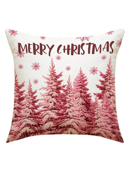 مجموعة من 4 أغطية وسائد من البوليستر تحت عنوان عيد الميلاد (سانتا كلوز، الرنة، مزلقة، شجرة عيد الميلاد، رجل الثلج)، حشوات الوسادة غير متضمنة