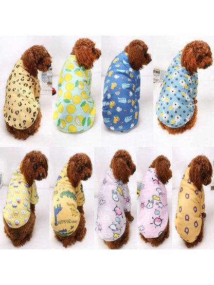 هوديي الحيوانات الأليفة الكرتونية الصوفية المطبوعة العصرية، ملابس دافئة للكلاب الصغيرة مثل تيدي وبودل