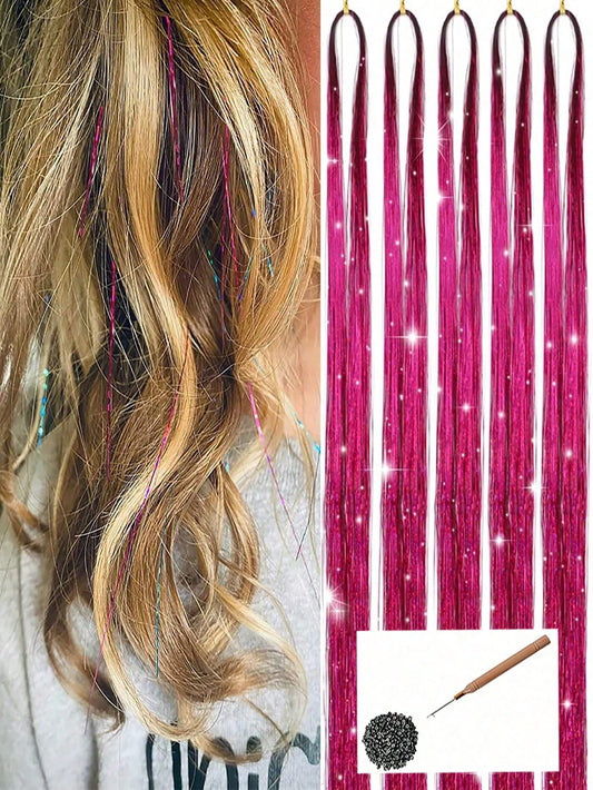 مجموعة أدوات تمديد الشعر بأسلاك معدنية طويلة