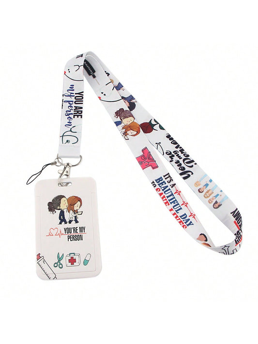 طقم مشبك وحامل بطاقات موبايل دكتور متدرّب، مثالي لبطاقة العمل، بطاقة الحافلة، البطاقة الجامعية وأشياء أخرى