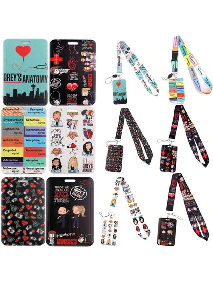 طقم مشبك وحامل بطاقات موبايل دكتور متدرّب، مثالي لبطاقة العمل، بطاقة الحافلة، البطاقة الجامعية وأشياء أخرى