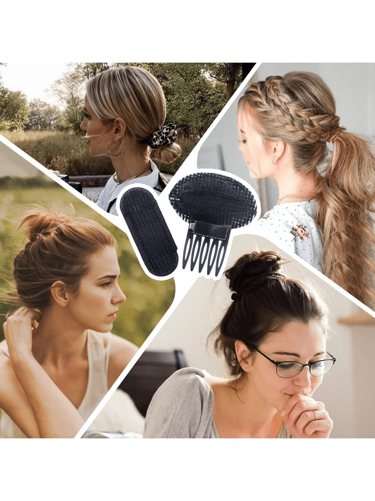 مجموعة 6قطعات لتضخيم الشعر للسيدات - صانع لفافة الشعر بدبابيس، وعازل تشكيلة،وملحقات لتضخيم الشعر وأدوات تسريح الشعر ومشابك للشعر