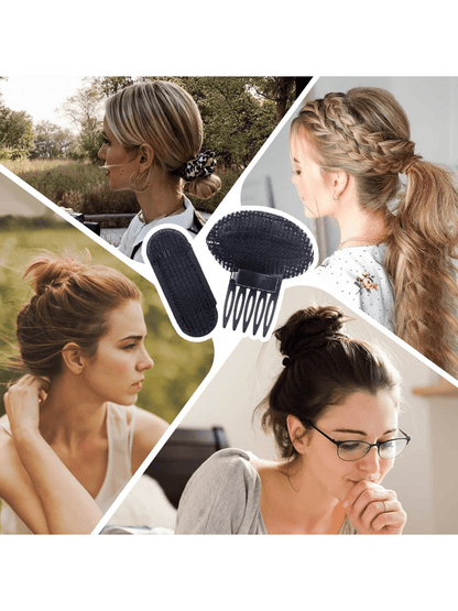 مجموعة 6قطعات لتضخيم الشعر للسيدات - صانع لفافة الشعر بدبابيس، وعازل تشكيلة،وملحقات لتضخيم الشعر وأدوات تسريح الشعر ومشابك للشعر