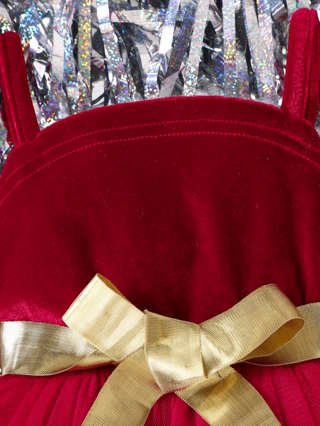 فستان بحزام كتف مكشوف شبكي شامل للبنات الاطفال