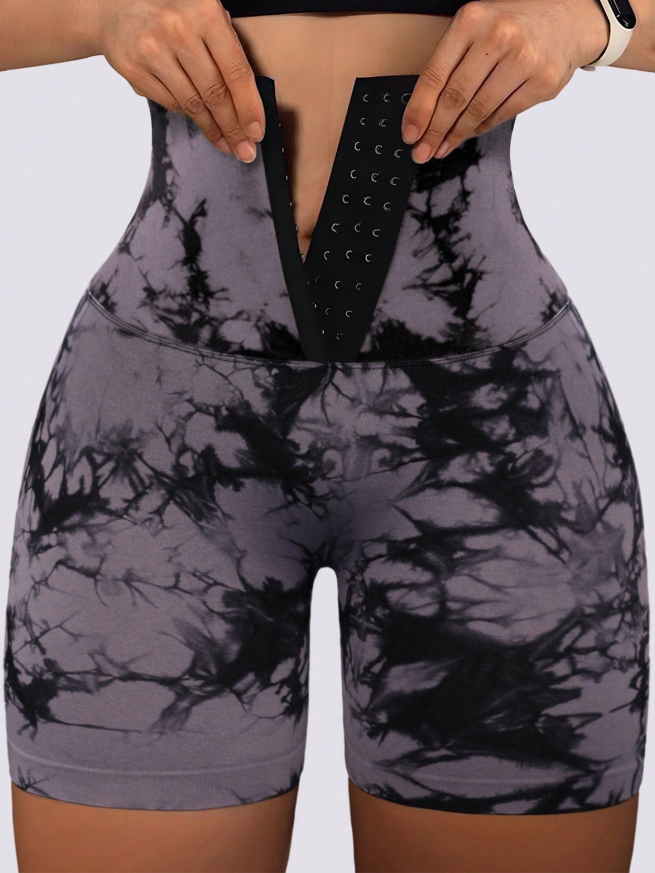 شورت ركوب الدراجات النارية صبغ متعادل حلقة وهوك شريط خصر خصر حلقة وهوك خصر