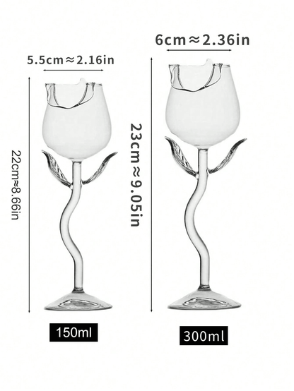 فنجان عالي زجاج مع وردة شكل , إبداع و بخير تصميم قطعة واحدة