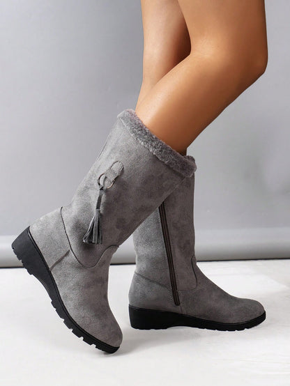 حذاء ثلج نسائي للطلاب ،موديل 2023 جديد للشتاء دافئ وسميك بتصميم متعدد الاستخدامات وغير قابل للانزلاق