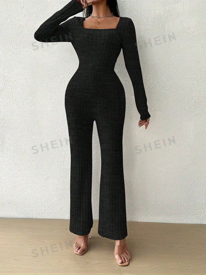 بدلة قفطان نسائية محبوكة باللون الصلب الأساسي