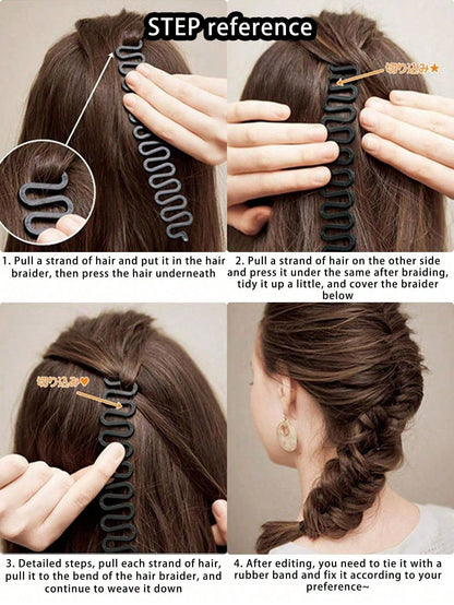 قطعة واحدة من أداة تصفيف الشعر المضفرة على شكل هيكل السمكة للسيدات للحياة اليومية