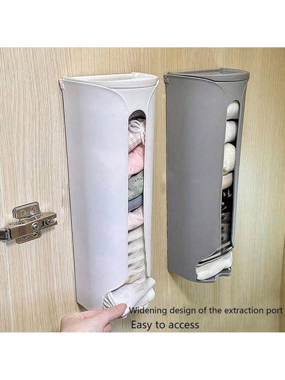 صندوق تخزين الملابس الداخلية بطبعة عشوائية بتصميم الجزء الخلفي قطعة واحدة، يمكن تعليقه على الجدار وتصنيف الجوارب والملابس الداخلية،مناسب لخزانة المنزل والأدراج وغيرها